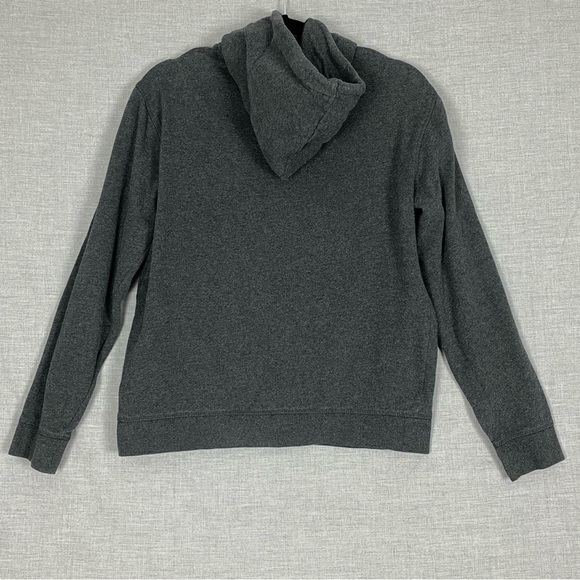 Quicksilver Hoodie Sz Medium Dark Gray Spell Out Kangaroo Pouch Pocket - Picture 2 of 12